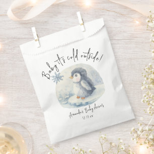Arctic cute Penguin - baby it's cold outside Favour Bag