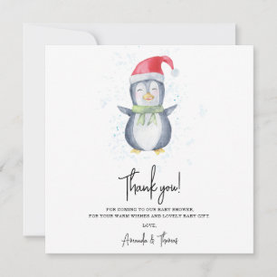 Arctic cute Penguin thank you baby shower