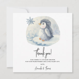 Arctic cute Penguin thank you baby shower