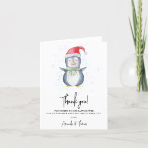 Arctic cute Penguin thank you baby shower 