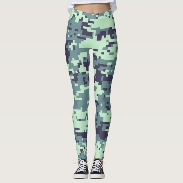 Arctic Digital Camo Pattern Leggings (Front)