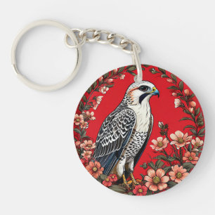 Arctic Falcon Wildlife Charm Gift Key Ring