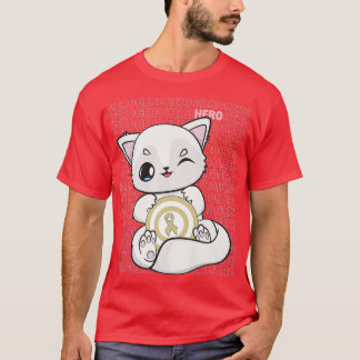 Arctic Fo With Kawaii Ribbon For Childhood Cancer  T-Shirt