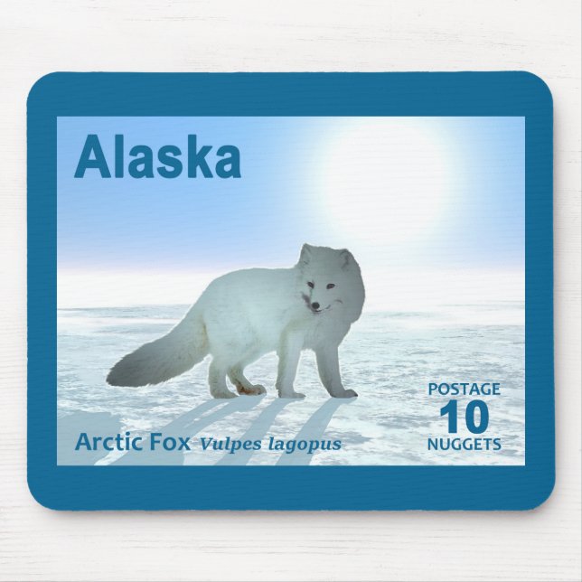 Arctic Fox - Alaska Postage Mouse Pad (Front)