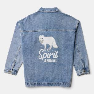 Arctic Fox Artic Animals Cute Artic Fox Pyjamas 1 Denim Jacket