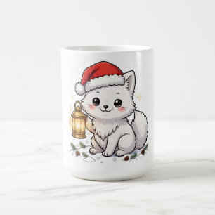 Arctic Fox Christmas Lantern Coffee Mug