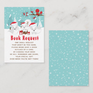 Arctic Fox Christmas Woodland Book Request Enclosure Card