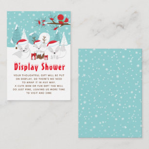 Arctic Fox Christmas Woodland Display Baby Shower Enclosure Card