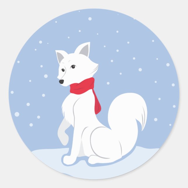 Arctic Fox Classic Round Sticker (Front)