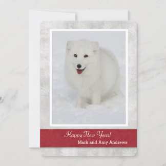 Arctic Fox Happy New Year's Card