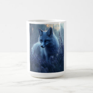 Arctic Fox in Lavender Field at Dusk Coffee Mug