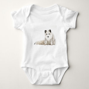 Arctic Fox in the Snow Baby Bodysuit
