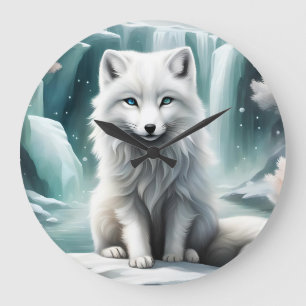 Arctic Fox Large Clock