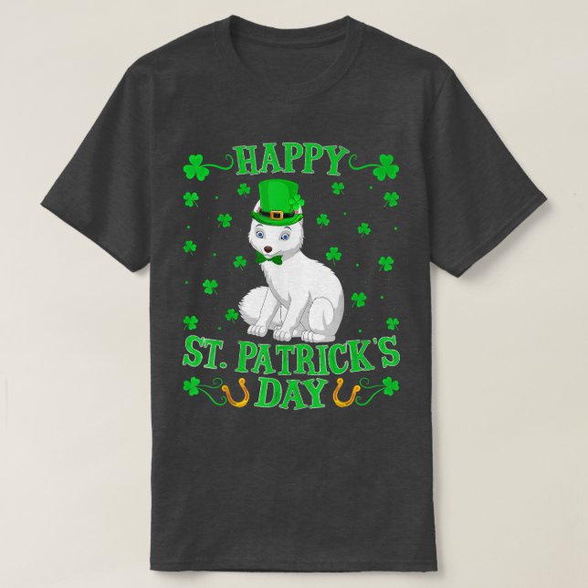 Arctic Fox Lover Leprechaun Hat Arctic Fox St T-Shirt (Design Front)
