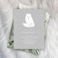 Arctic Fox Neutral Grey Winter Snow Baby Shower In