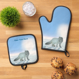 Arctic Fox Oven Mitt & Pot Holder Set