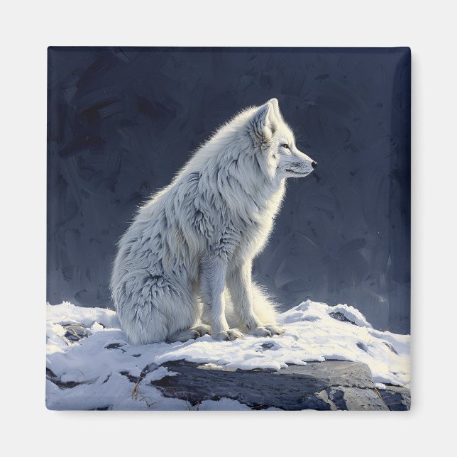 Arctic Fox Painting Magnet (Front)