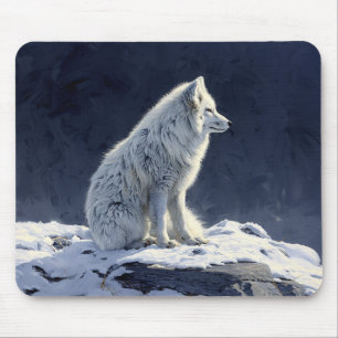 Arctic Fox Painting Mouse Pad
