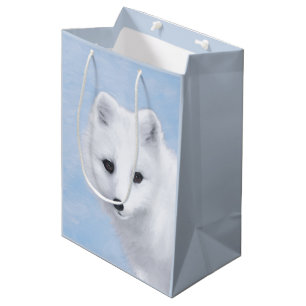 Arctic Fox Painting - Original Wildlife Art Medium Gift Bag