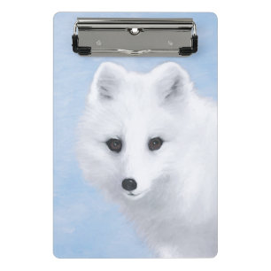 Arctic Fox Painting - Original Wildlife Art Mini Clipboard