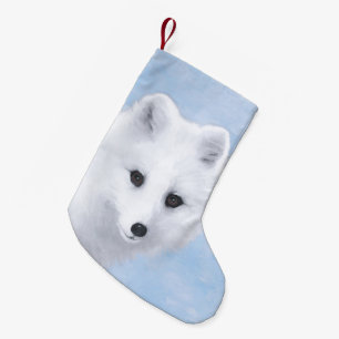Arctic Fox Painting - Original Wildlife Art Small Christmas Stocking