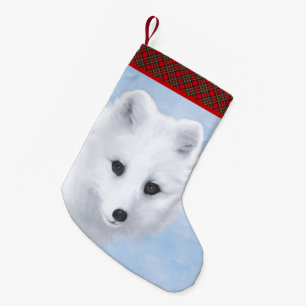 Arctic Fox Painting - Original Wildlife Art Small Christmas Stocking