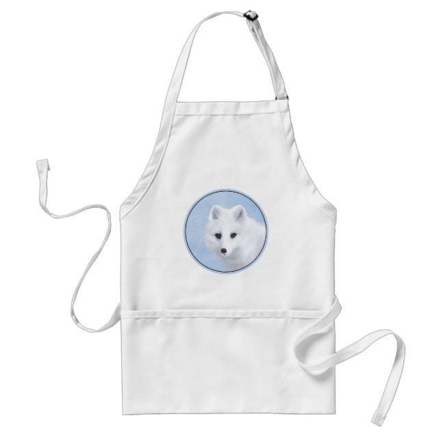Arctic Fox Painting - Original Wildlife Art Standard Apron (Front)