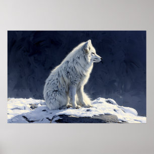 Arctic Fox Painting Poster