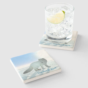 Arctic Fox Stone Coaster
