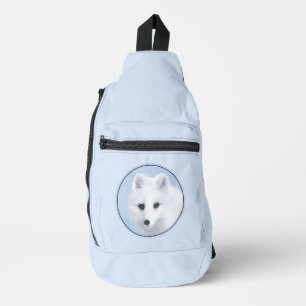 Arctic Fox Winter Painting Original Wildlife Art Sling Bag