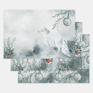 Arctic Fox Winterland Wrapping Paper Sheet