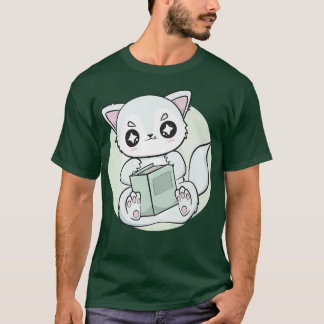 Arctic Fox With Book For Book Lover And Librarian  T-Shirt