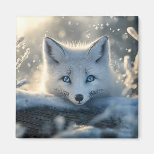 Arctic Fox with Mesmerizing Blue Eyes  Magnet