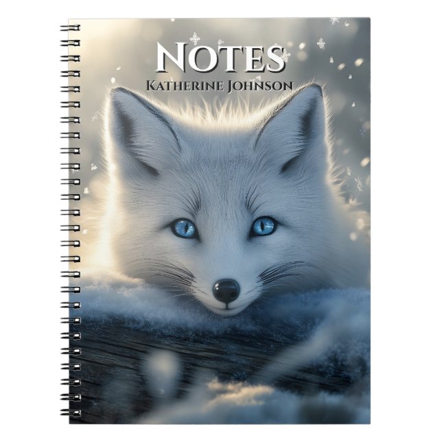 Arctic Fox with Mesmerizing Blue Eyes  Notebook (Front)