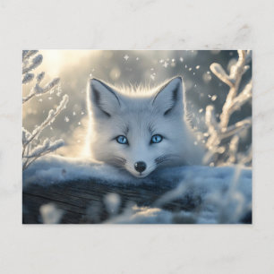 Arctic Fox with Mesmerizing Blue Eyes  Postcard