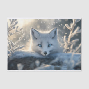 Arctic Fox with Mesmerizing Blue Eyes Tissue Paper