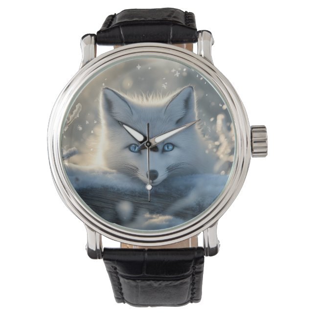 Arctic Fox with Mesmerizing Blue Eyes  Watch (Front)