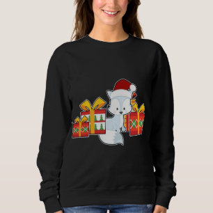 Arctic Fox with Santa Hat - Cute Christmas Arctic  Sweatshirt