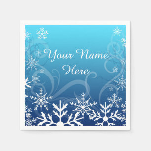 Arctic Frozen Snowdrift Personalised Napkin