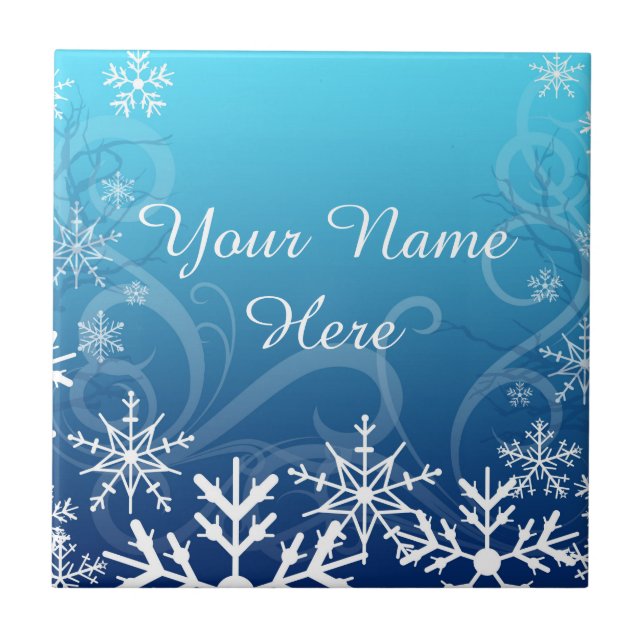 Arctic Frozen Snowdrift Personalised Tile (Front)