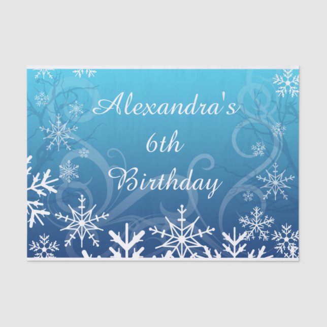 Arctic Frozen Snowdrift Personalised Tissue Paper (Front)