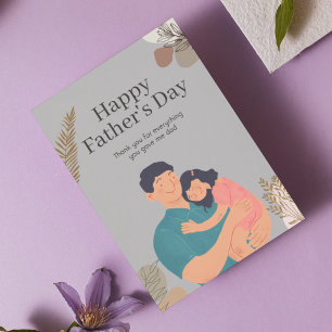 Arctic Grey Crown Illustration Happy Father's day Postcard