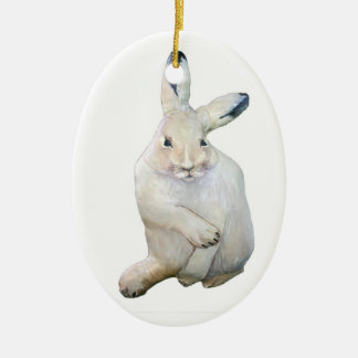 Arctic Hare Ceramic Ornament