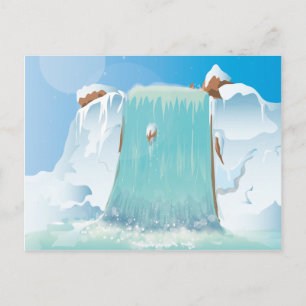 Arctic Ice Waterfall Postcard