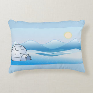 Arctic Igloo Blue Accent Pillow