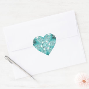 Arctic Kaleidoscope Heart Sticker