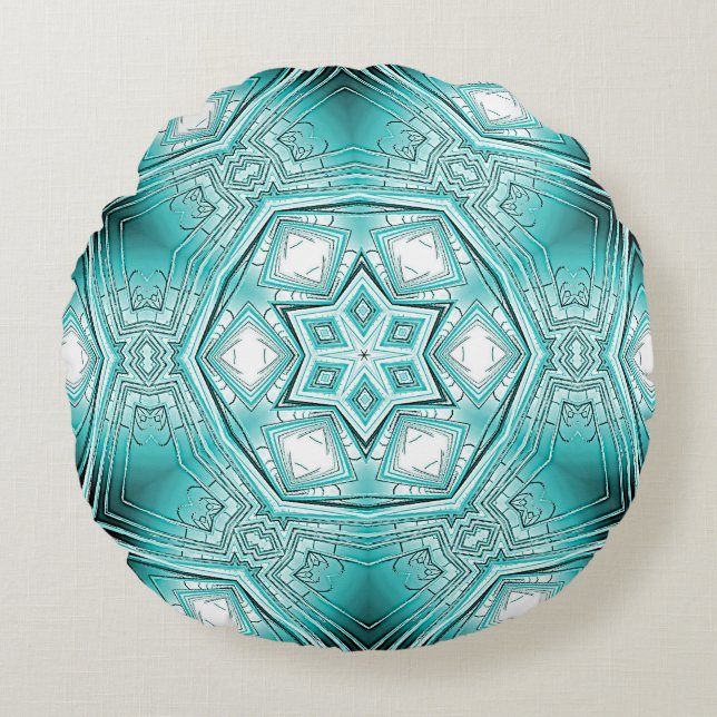 Arctic Kaleidoscope  Round Cushion (Front)
