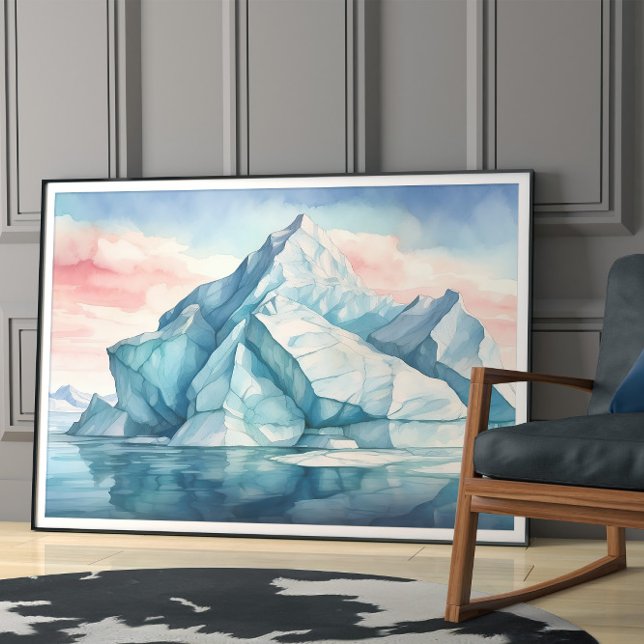 Arctic Majesty, Vivid Watercolor Iceberg Poster (Creator Uploaded)