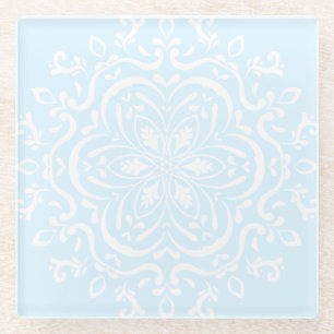 Arctic Mandala Glass Coaster