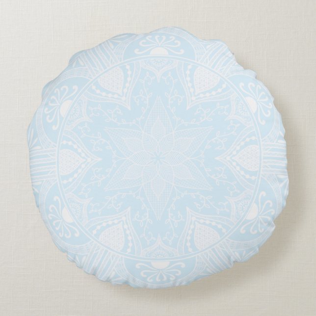 Arctic Mandala Round Cushion (Back)